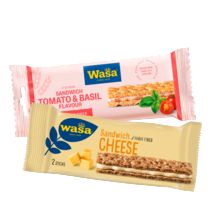 Wasa sandwich
pak van 3 pakjes à 93-120 gram
of delicate crackers
pakje à 190 gram